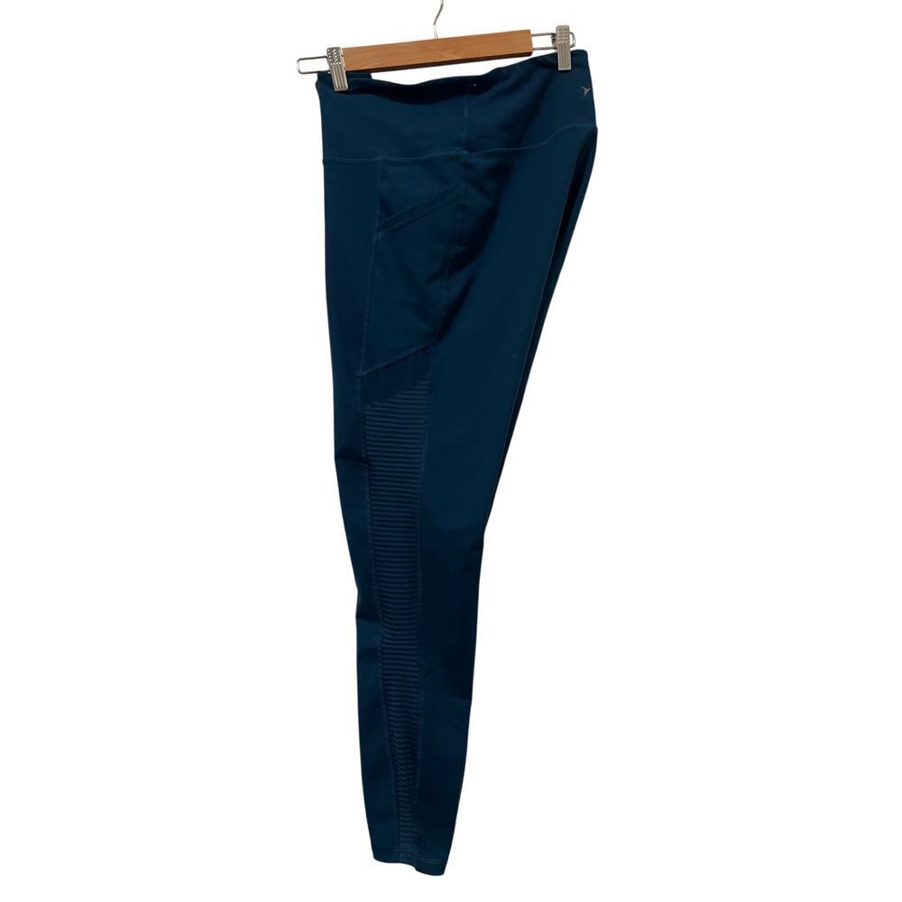Old Navy Active Go Dry with Sheer Side Detail and Pockets Leggings Teal Size XL